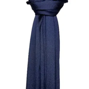 Shimmer Pleated Navy Scarf